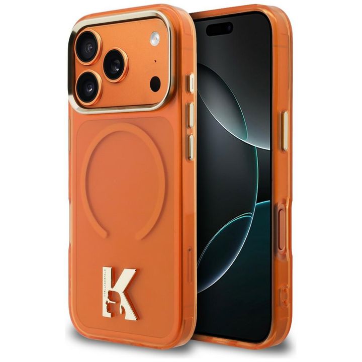 Etui Karl Lagerfeld IML K Head Logo      MagSafe do iPhone 17 Pro pomarańczowy na NearMe.pl