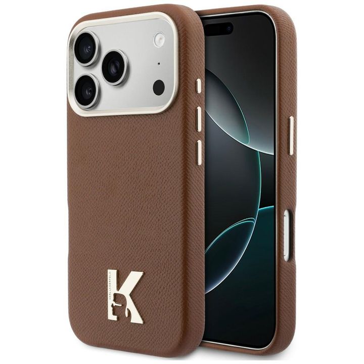 Etui Karl Lagerfeld Karl Head Logo       MagSafe do iPhone 17 Pro brązowy na NearMe.pl