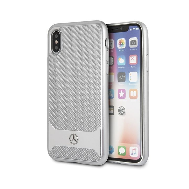 Mercedes MEHCPXHACASI iPhone X/Xshard case srebrny/silver Real Carbon Dynamic na NearMe.pl