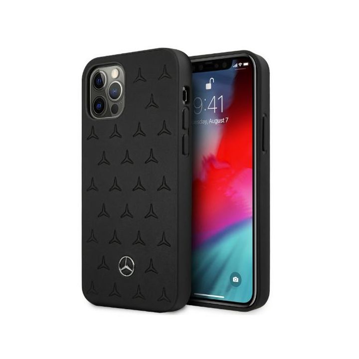 Mercedes MEHCP12LPSQBK iPhone 12 Pro Max6,7" czarny/black hardcase Leather Stars Pattern na NearMe.pl