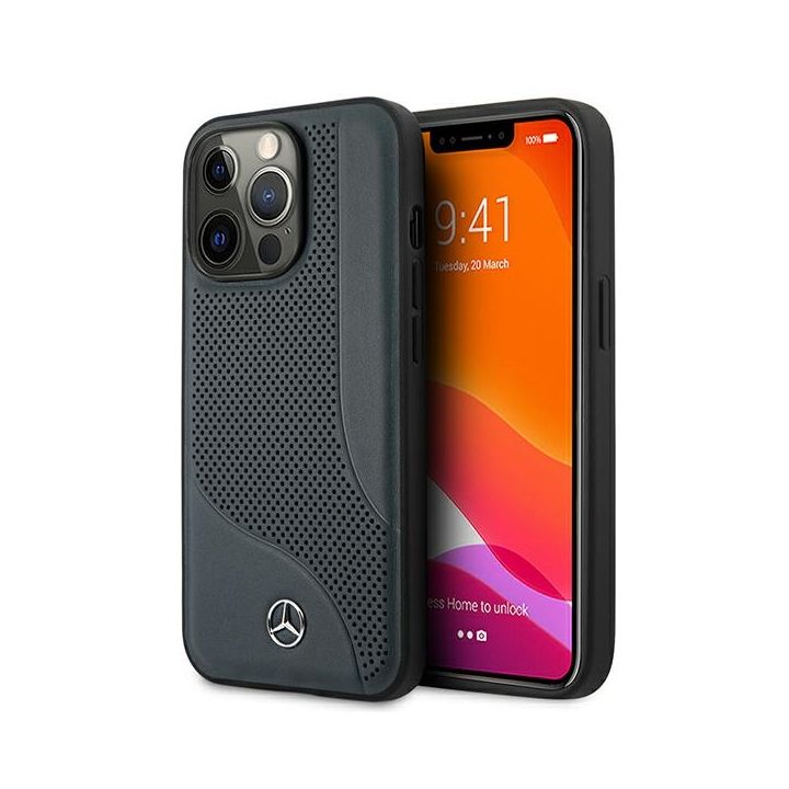 Mercedes MEHCP13LCDONA iPhone 13 Pro /13 6,1" granatowy/navy hardcase Leather Perforated Area na NearMe.pl