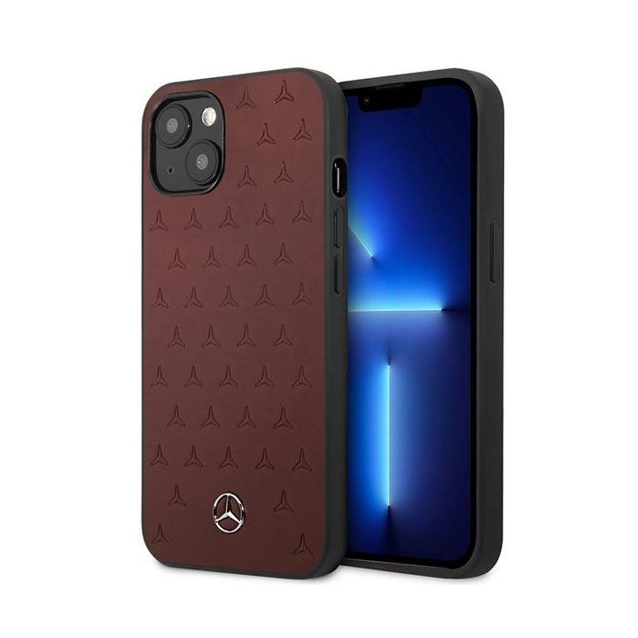Mercedes MEHCP13SPSQRE iPhone 13 mini5,4" czerwony/red hardcase Leather Stars Pattern na NearMe.pl
