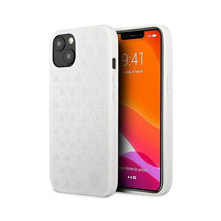 Mercedes MEHCP13SESPWH iPhone 13 mini 5,4" biały/white hardcase Silver Stars Pattern na NearMe.pl
