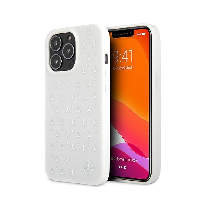 Mercedes MEHCP13XESPWH iPhone 13 ProMax 6,7" biały/white hardcase Silver Stars Pattern na NearMe.pl
