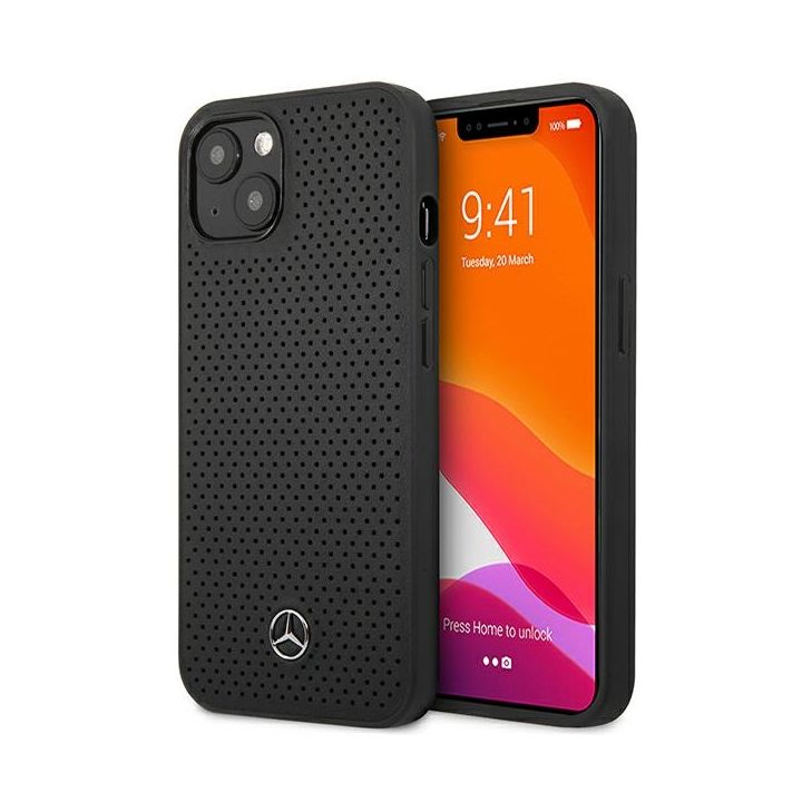 Mercedes MEHCP13MDELBK iPhone 13 / 14 / 15 6.1" czarny/black hardcase Leather Perforated na NearMe.pl