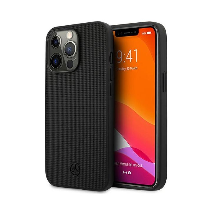 Mercedes MEHCP13LMBLBK iPhone 13 Pro /13 6,1" czarny/black hardcase Leather Meshed Metal Logo na NearMe.pl