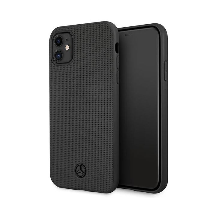 Mercedes MEHCN61MBLBK iPhone 11czarny/black hardcase Leather Meshed Metal Logo na NearMe.pl