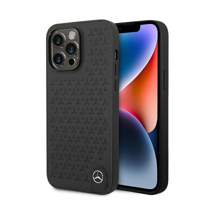 Mercedes MEHCP14X8REMPK iPhone 14 Pro Max 6,7" czarny/black hardcase Leather Stars Pattern na NearMe.pl