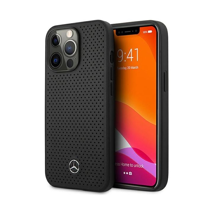 Mercedes MEHCP14LDELBK iPhone 14 Pro6.1" czarny/black hardcase Leather Perforated na NearMe.pl