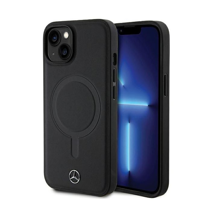 Mercedes MEHMP14S23RCMK iPhone 14 / 15 / 13 6.1" czarny/black hardcase Smooth Leather MagSafe na NearMe.pl