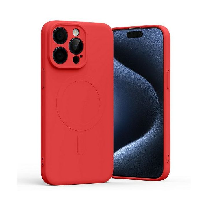 Mercury MagSafe Semi-Silicone iPhone 15Pro Max 6,7" czerwony /red na NearMe.pl