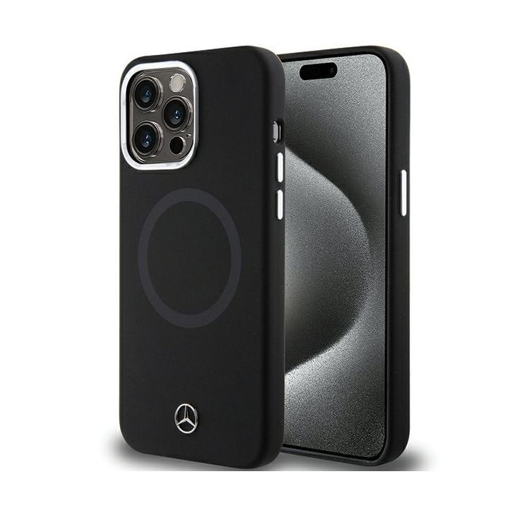 Mercedes MEHMP15X23SCMK iPhone 15 Pro Max 6.7" czarny/black hardcase Silicone Bicolor MagSafe na NearMe.pl