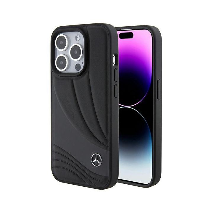 Mercedes MEHCP15X8ROLK iPhone 15 Pro Max 6.7" czarny/black hardcase Leather Wave Patern na NearMe.pl