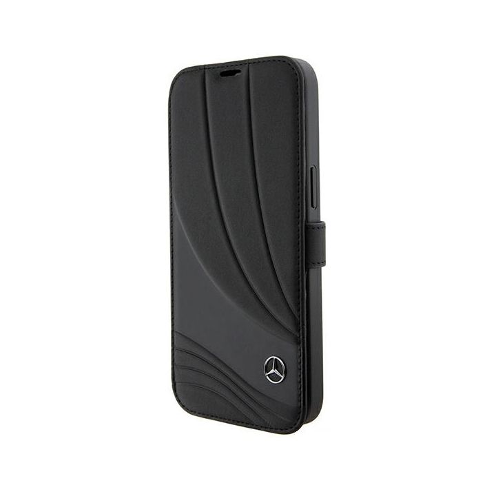 Mercedes MEBKP15X8ROLK iPhone 15 Pro Max 6.7" czarny/black bookcase Leather Wave Patern na NearMe.pl