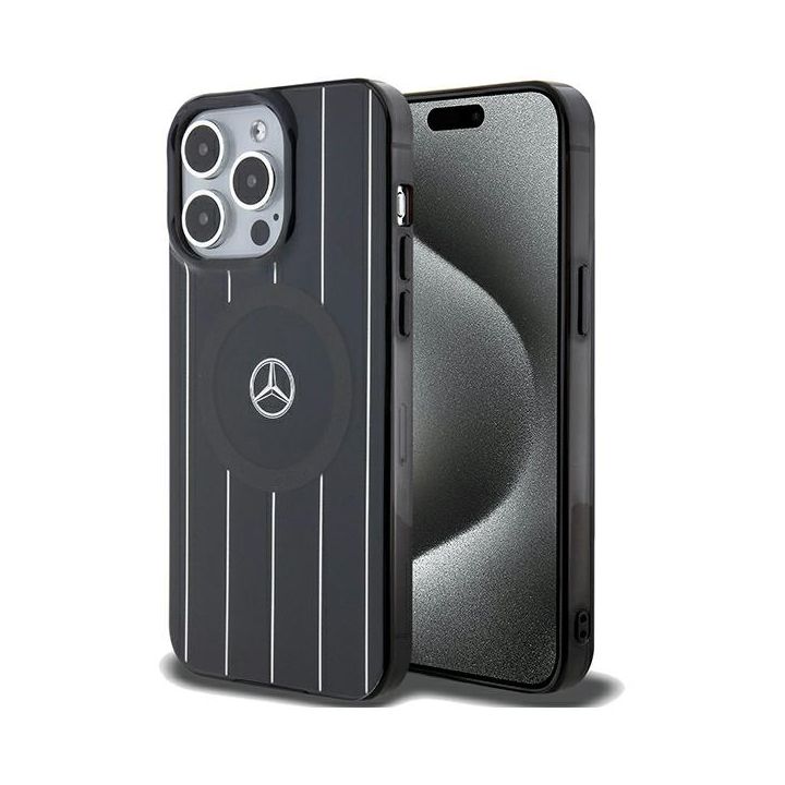 Mercedes MEHMP15L23HRSK iPhone 15 Pro 6.1" czarny/black hardcase Double Layer Crossed Lines MagSafe na NearMe.pl