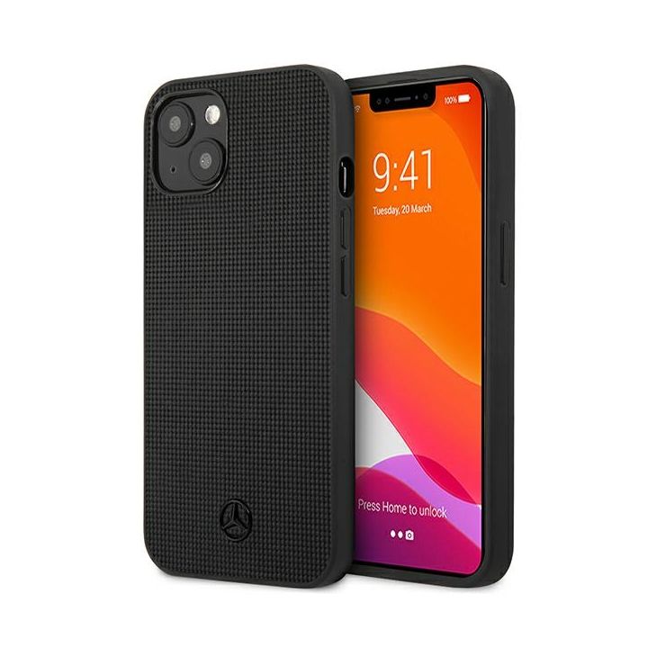 Mercedes MEHCP13MMBLBK iPhone 13 / 14/ 15 6.1" czarny/black hardcase Leather Meshed Metal Logo na NearMe.pl