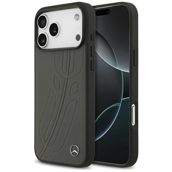 Etui Mercedes Leather Large Laurel Leave MagSafe do iPhone 17 Pro Max antracyt na NearMe.pl