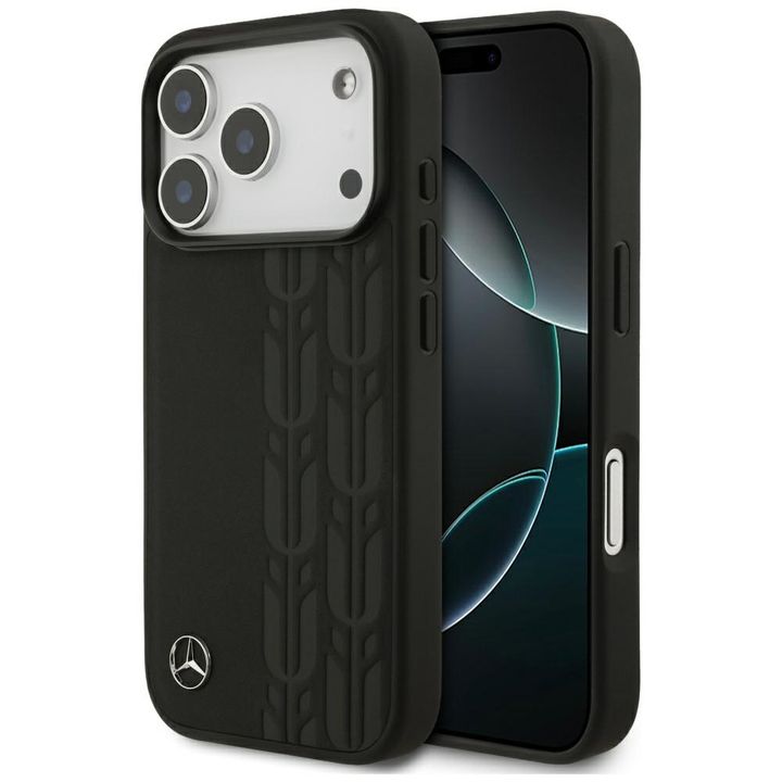 Etui Mercedes Leather Laurel Leaves      MagSafe do iPhone 17 Pro czarny na NearMe.pl