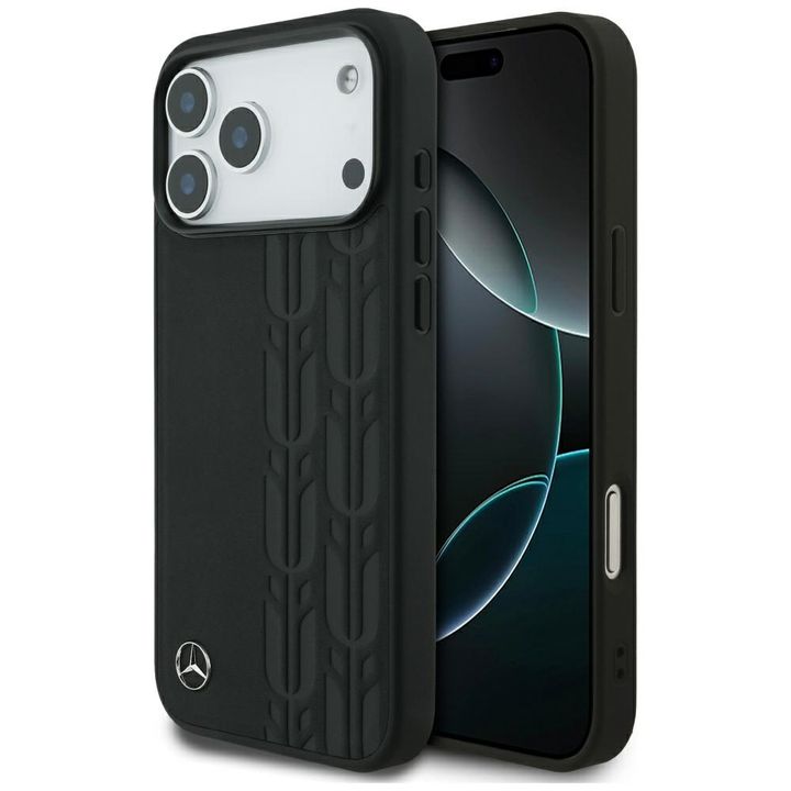 Etui Mercedes Leather Laurel Leaves      MagSafe do iPhone 17 Pro Max czarny na NearMe.pl