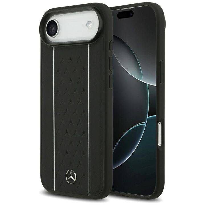 Etui Mercedes Leather Star Pattern       Stripes MagSafe do iPhone Air czarny na NearMe.pl