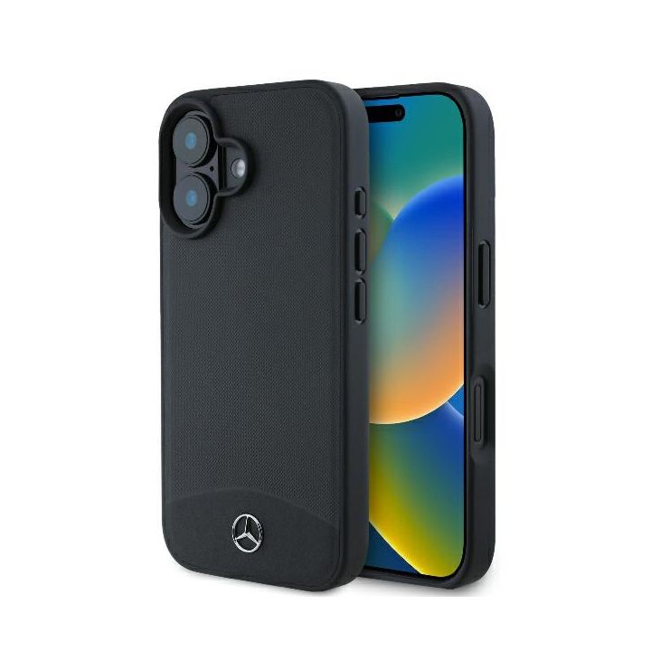 Mercedes MEHMP16S23RBARK iPhone16 6.1" czarny/black hardcase Textured And Plain Leather MagSafe na NearMe.pl
