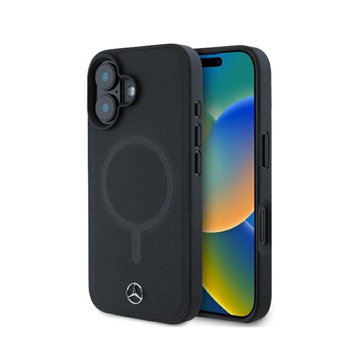 Mercedes MEHMP16S23RCMK iPhone16 6.1" czarny/black hardcase Plain Smooth Leather MagSafe na NearMe.pl