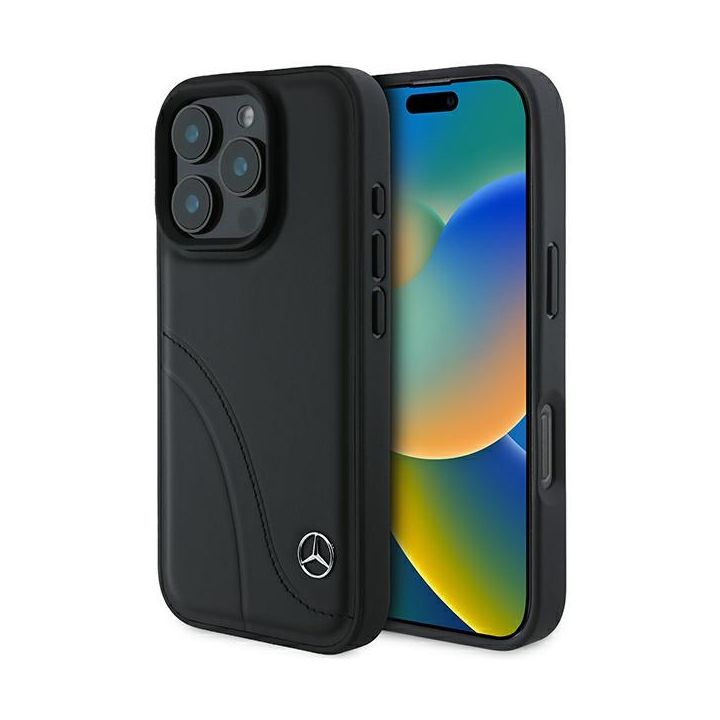 Mercedes MEHCP16L23RBCSK iPhone 16 Pro6.3" czarny/black hardcase MB Curved Stitches Leather na NearMe.pl