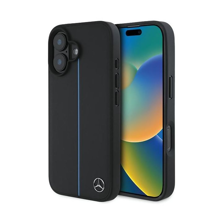 Mercedes MEHMP16S23RURBK iPhone 16 6.1" czarny/black hardcase MB Blue Line Leather MagSafe na NearMe.pl