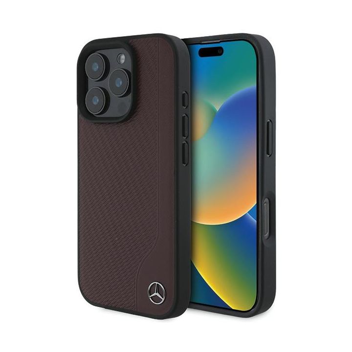 Mercedes MEHMP16X23RBGVR iPhone16 Pro Max 6.9" czerwony/red hardcase MB Wood Imitation Leather MagSafe na NearMe.pl
