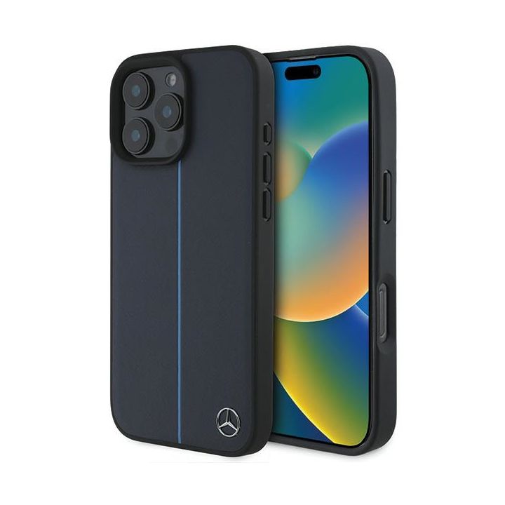 Mercedes MEHMP16X23RURBV iPhone16 Pro Max 6.9" granatowy/navy hardcase MB Blue Line Leather MagSafe na NearMe.pl