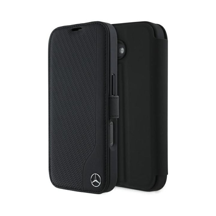 Mercedes MEBKP16S23RBGVK iPhone 16 6.1" czarny/black bookcase Leather Wood Imitation na NearMe.pl