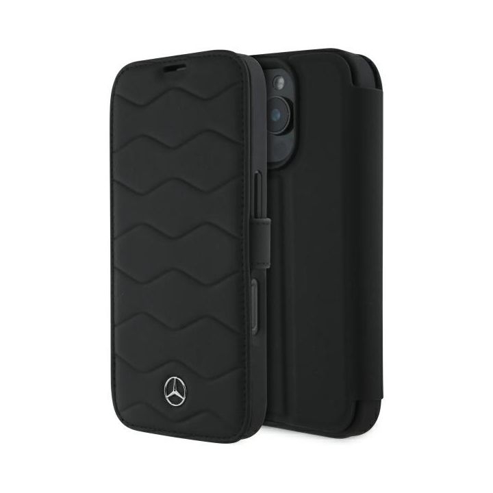 Mercedes MEBKP16X23RWRSK iPhone 16 Pro   Max 6.9" czarny/black bookcase MB Waves Leather na NearMe.pl