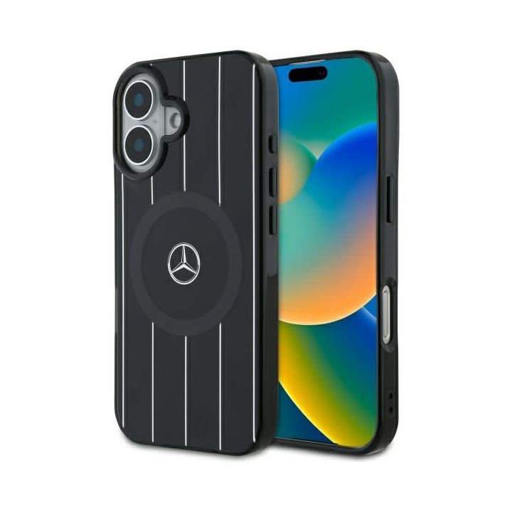 Mercedes MEHMP16S23HRSK iPhone 16 6.1"   czarny/black hardcase MB Double Layer Crossed Lines MagSafe na NearMe.pl