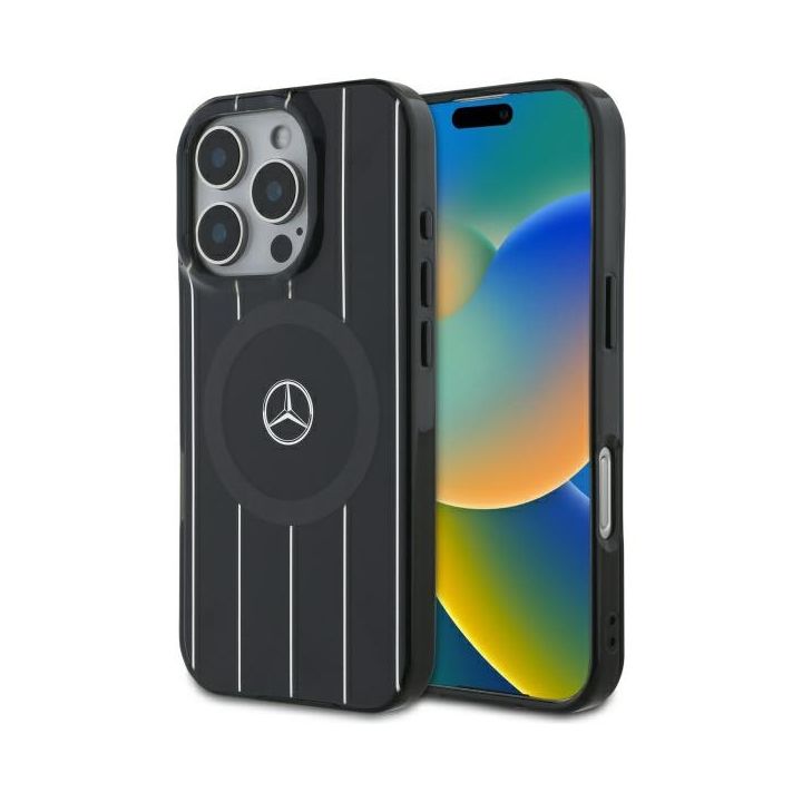Mercedes MEHMP16X23HRSK iPhone 16 Pro    Max 6.9" czarny/black hardcase MB Double Layer Crossed Lines MagSafe na NearMe.pl