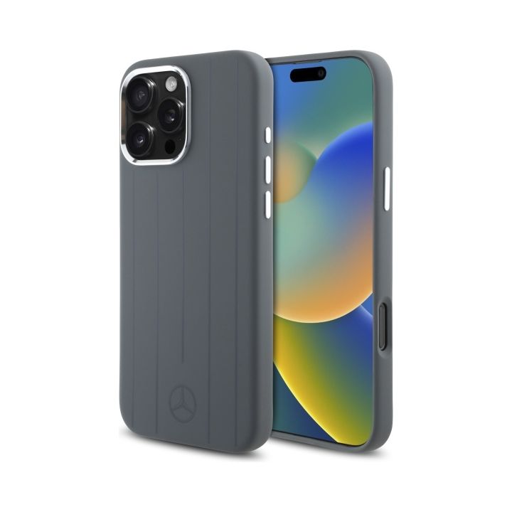 Mercedes MEHMP16X23SUVSA iPhone 16 Pro   Max 6.9" szary/grey hardcase Silicone Vertical Tonal Stripes MagSafe na NearMe.pl