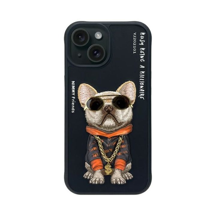 Nimmy etui iPhone 15 6.1" czarny/black   Glasses Cool Dog na NearMe.pl