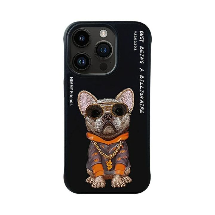 Nimmy etui iPhone 15 Pro Max 6.7"        czarny/black Glasses Cool Dog na NearMe.pl