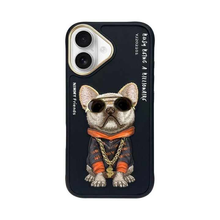 Nimmy etui iPhone 16 6.1" czarny/black   Glasses Cool Dog na NearMe.pl