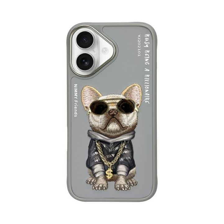 Nimmy etui iPhone 16 6.1" szary/gray     Glasses Cool Dog na NearMe.pl