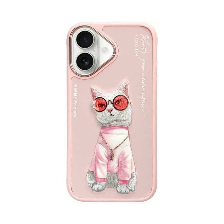Nimmy etui iPhone 16 6.1" różowy/pink    Glasses Cool Cat na NearMe.pl