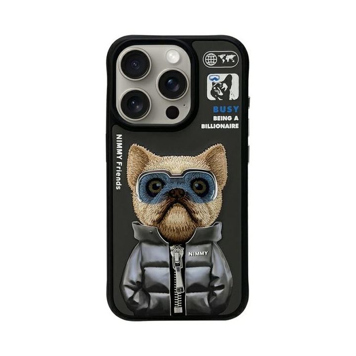 Nimmy etui iPhone 15 Pro Max 6.7"        czarny/black Cool&Cute 2.0 Dog na NearMe.pl