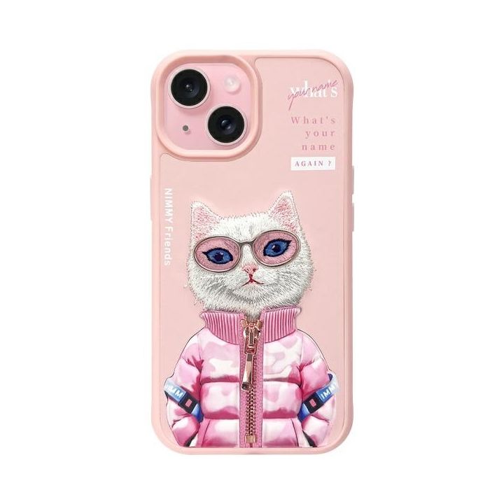 Nimmy etui iPhone 15 6.1" różowy/pink    Cool&Cute 2.0 Cat na NearMe.pl