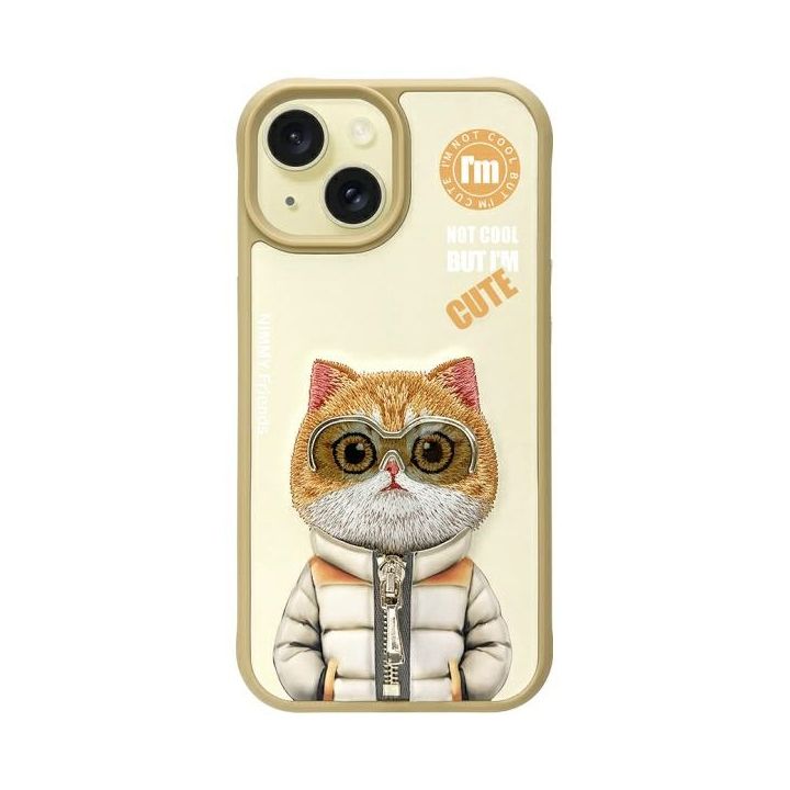 Nimmy etui iPhone 15 6.1" khaki          Cool&Cute 2.0 Cat na NearMe.pl