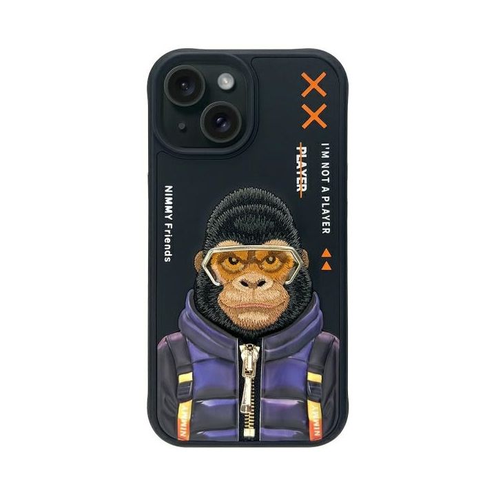 Nimmy etui iPhone 15 6.1" czarny/black   Cool&Cute 2.0 Monkey na NearMe.pl