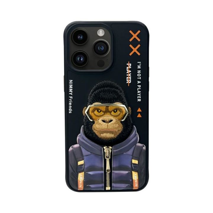 Nimmy etui iPhone 15 Pro 6.1"            czarny/black Cool&Cute 2.0 Monkey na NearMe.pl