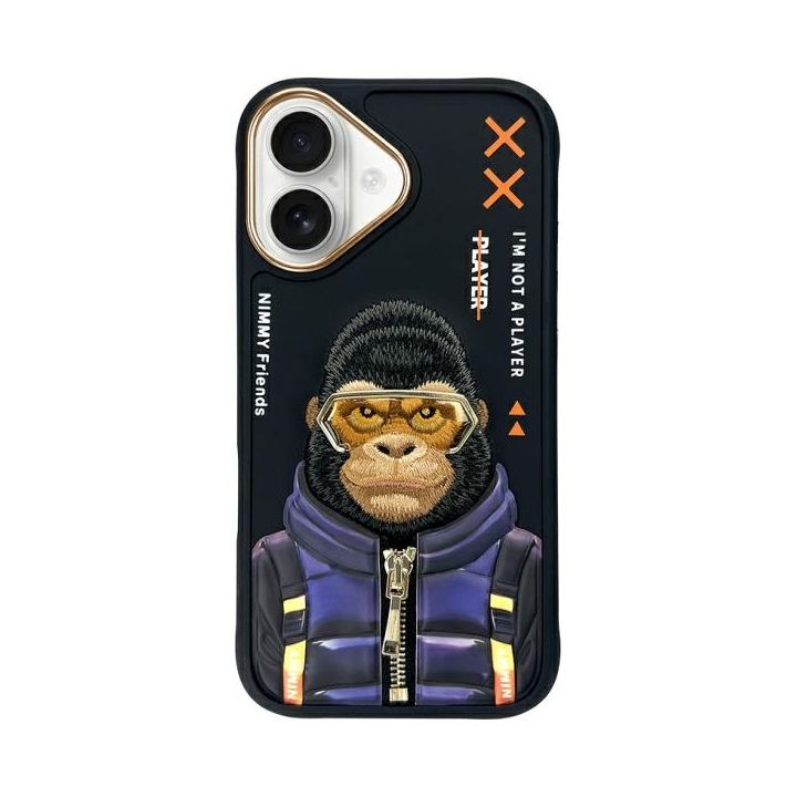 Nimmy etui iPhone 16 6.1" czarny/black   Cool&Cute 2.0 Monkey na NearMe.pl