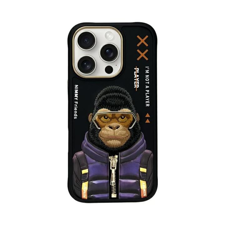 Nimmy etui iPhone 16 Pro 6.3"            czarny/black Cool&Cute 2.0 Monkey na NearMe.pl