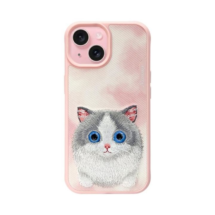 Nimmy etui iPhone 15 6.1" różowy/pink    Big Eyed Pet 2.0 Cat na NearMe.pl