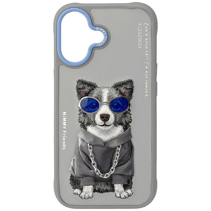 Etui Nimmy Glasses Cool Dog do iPhone 17 szary na NearMe.pl