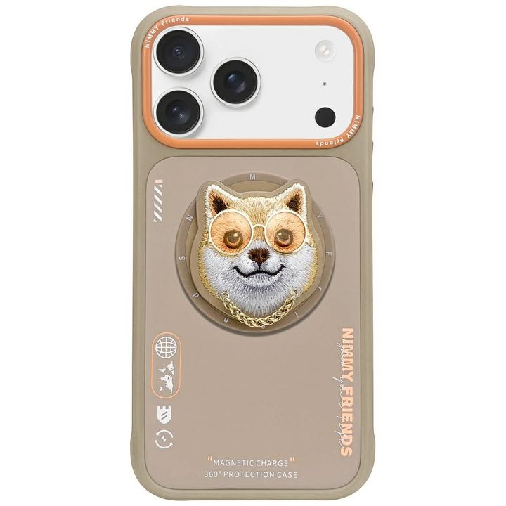 Etui Nimmy Glasses Cool Dog MagSafe do   iPhone 17 beżowy na NearMe.pl
